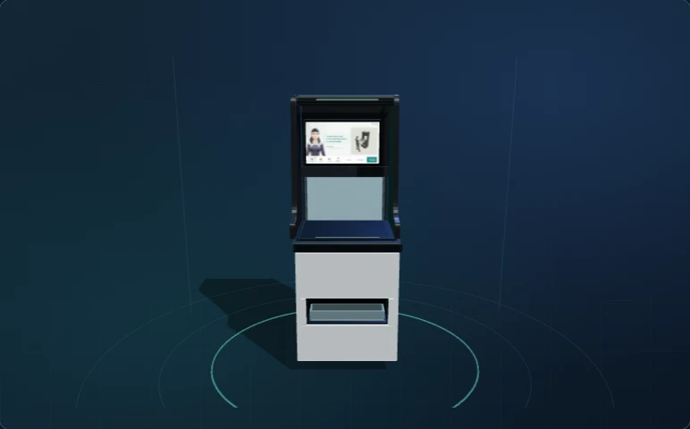 Still of the AIVA divest kiosk above its preparation bay
