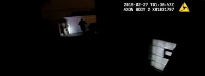 Body-worn-camera frame excerpt showing scene analysis